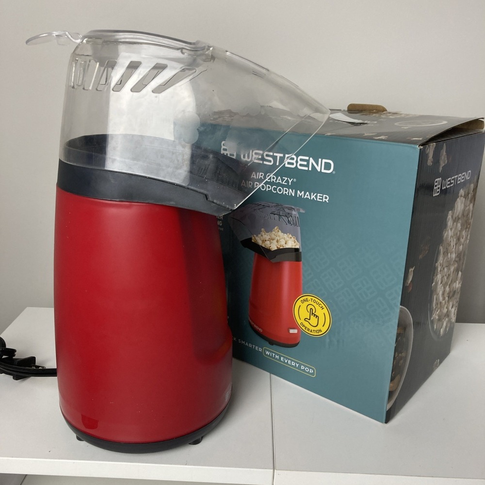West Bend Air Crazy Hot Air Popcorn‎ Maker, Red, 16 cups, One Touch Operation